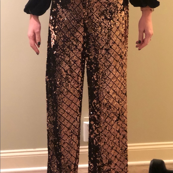 gabrielle union new york & co Pants & Jumpsuits Rose Gold Sequin
